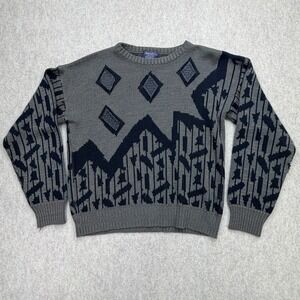 Vintage Barnaby Geometric Sweater Men M 80s Grandpacore Indie Sleaze Coogi Style